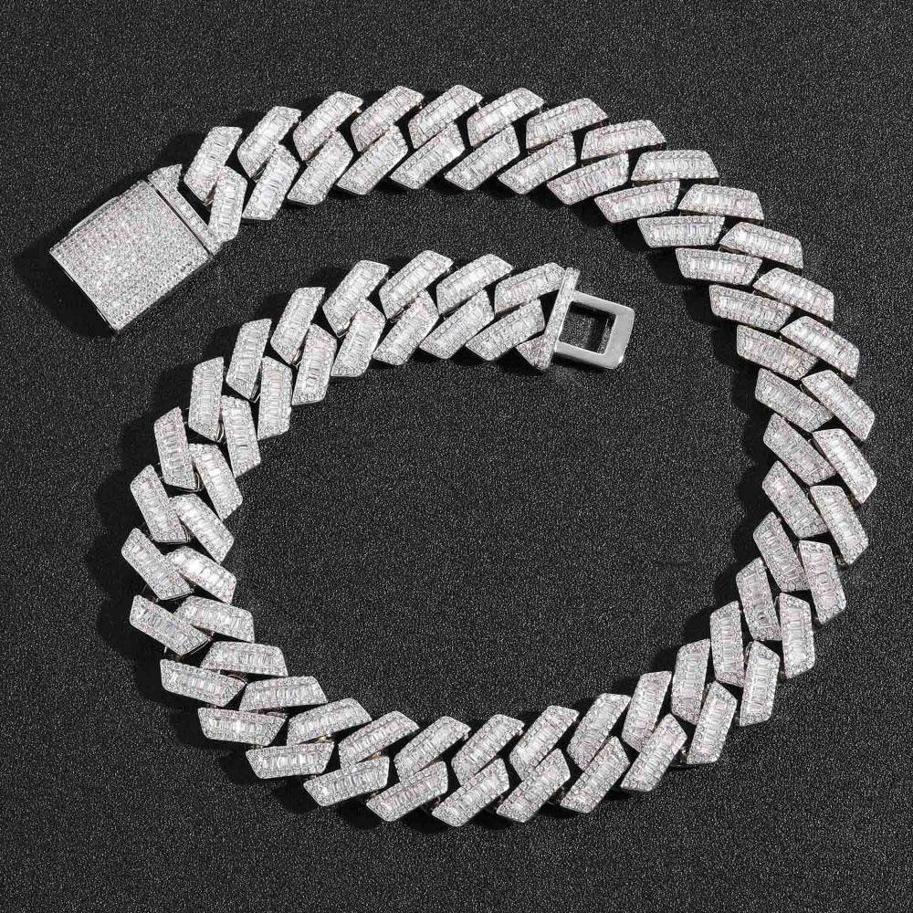 Hip-hop necklace - Rhombic zirconia stone necklace 20mm