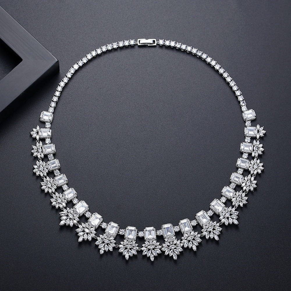 Bridal accessory set chain, wedding dress, zirconia necklace
