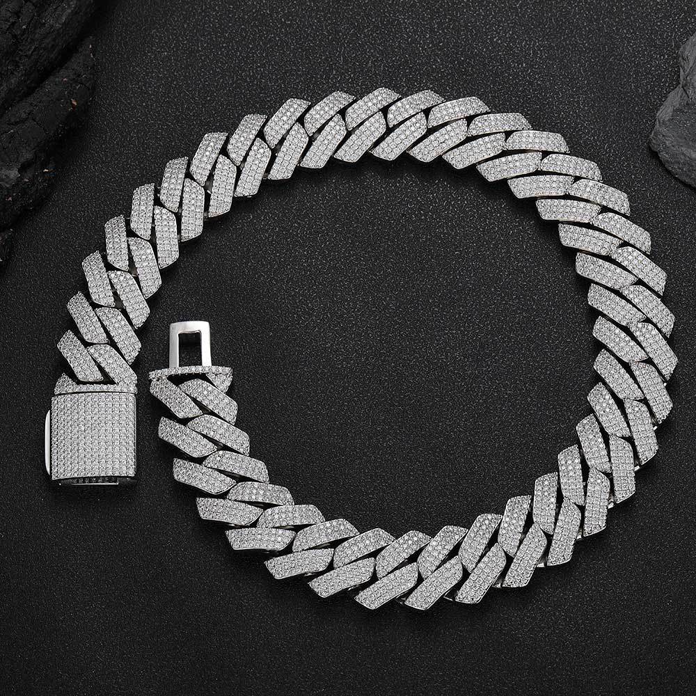 Eco - friendly Copper Zirconia Men's Cuban Chain Necklace - joylif