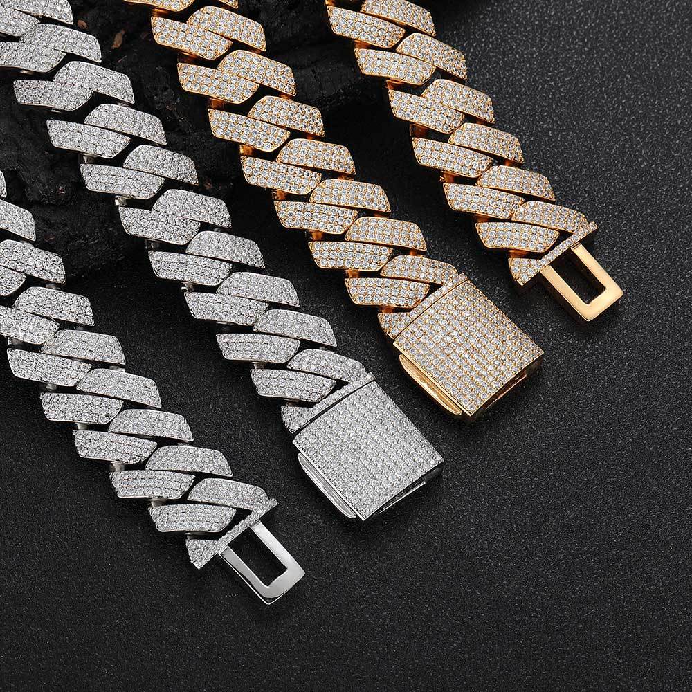 Eco - friendly Copper Zirconia Men's Cuban Chain Necklace - joylif