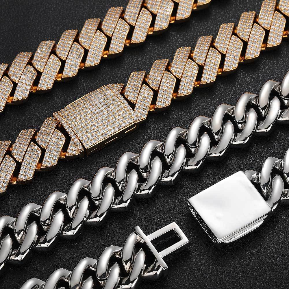 Eco - friendly Copper Zirconia Men's Cuban Chain Necklace - joylif
