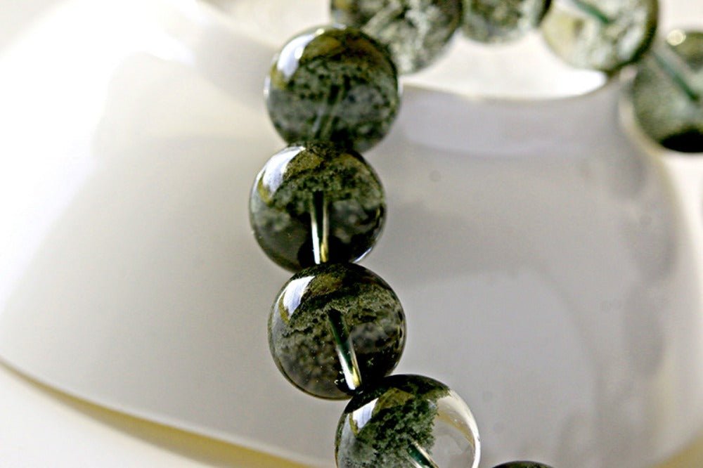 Green Ghost Quartz Bracelet - Verdant Jubao Pen Green Ghost Crystal Bracelet - joylif