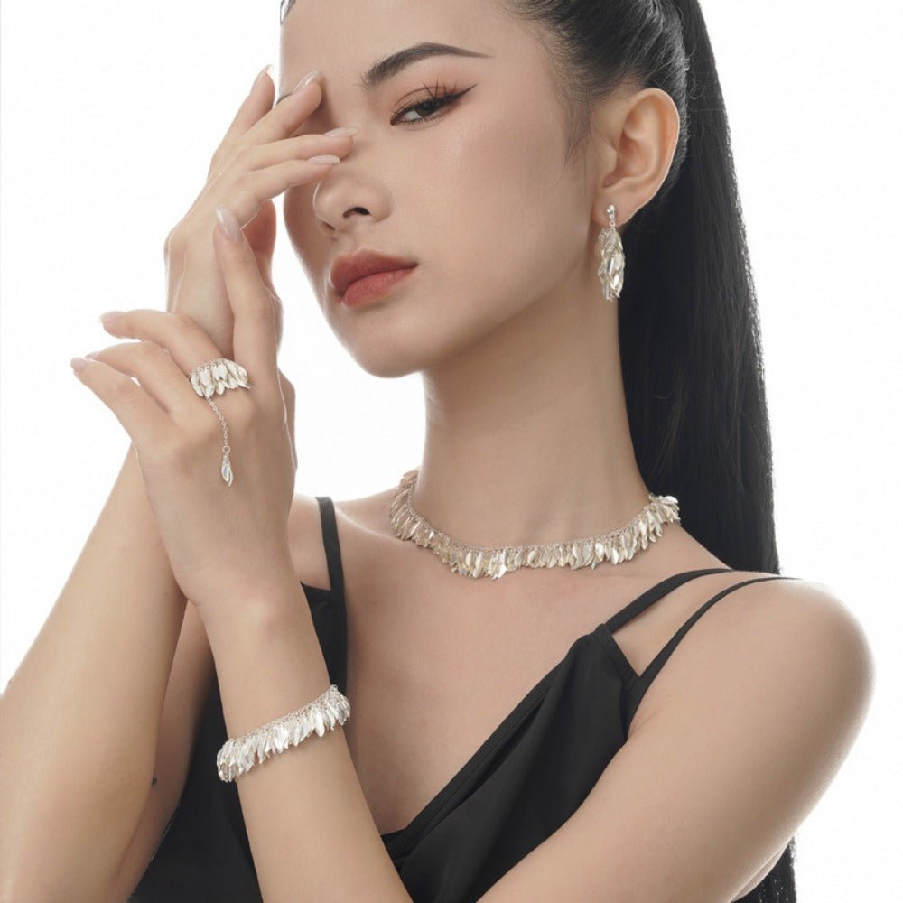 S925 sterling silver grass skirt series ring - joylif