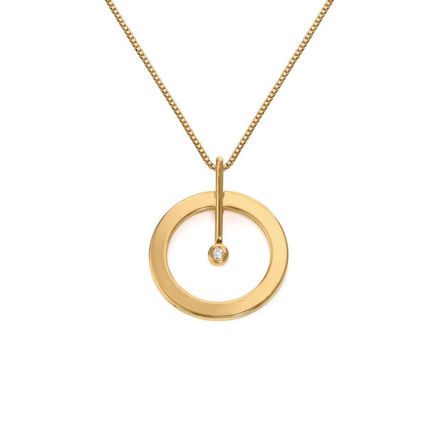 Zirconia Set Single Ring Necklace - joylif