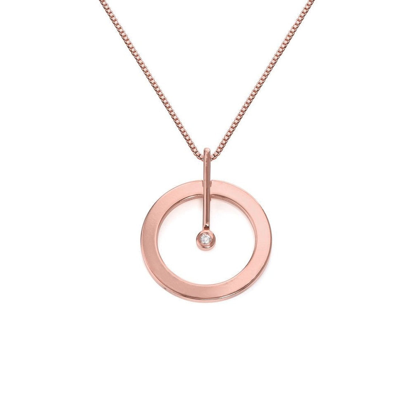 Zirconia Set Single Ring Necklace - joylif