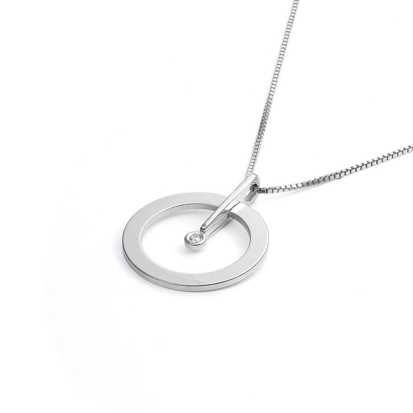 Zirconia Set Single Ring Necklace - joylif