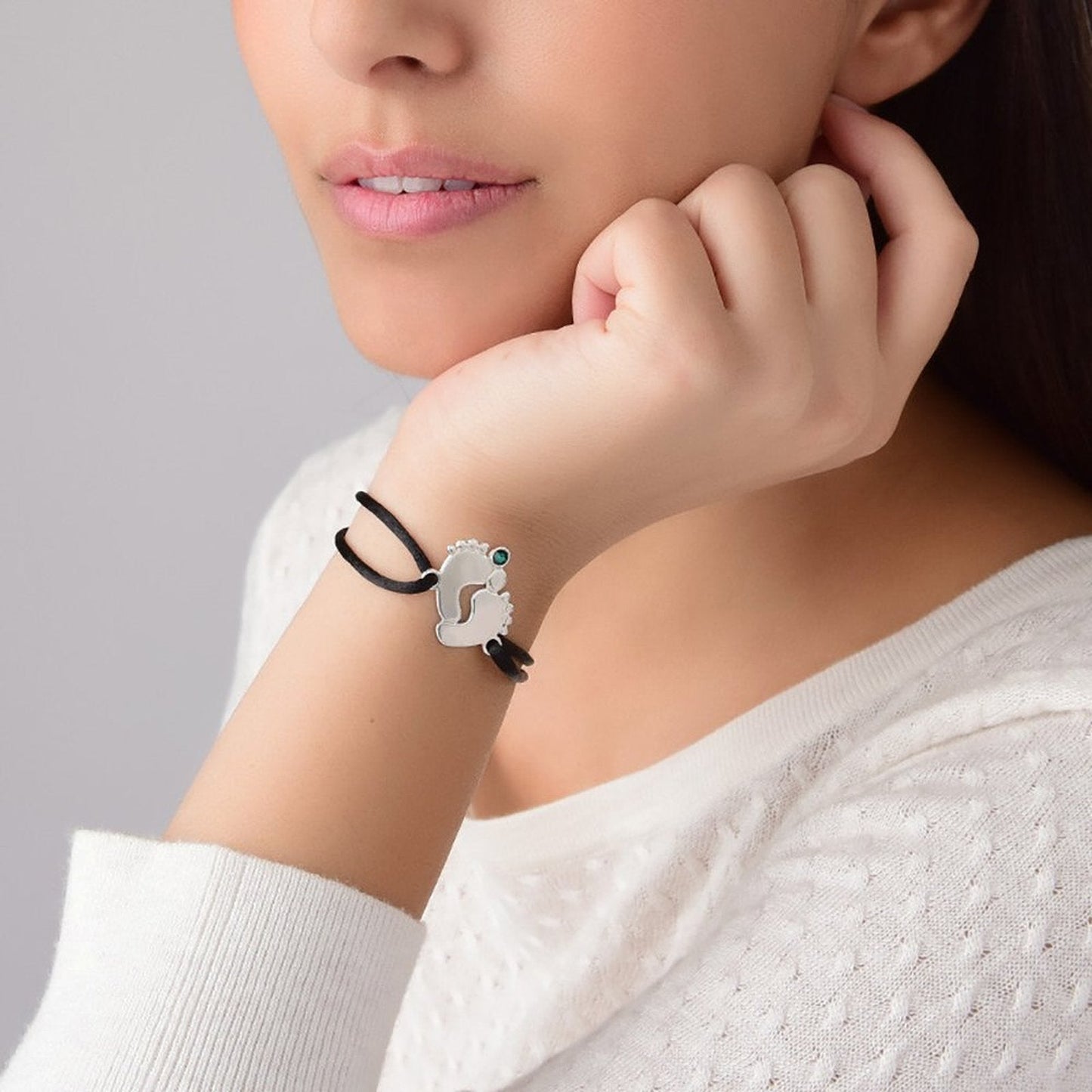 Zirconia Studded Foot Style Hand Rope - joylif