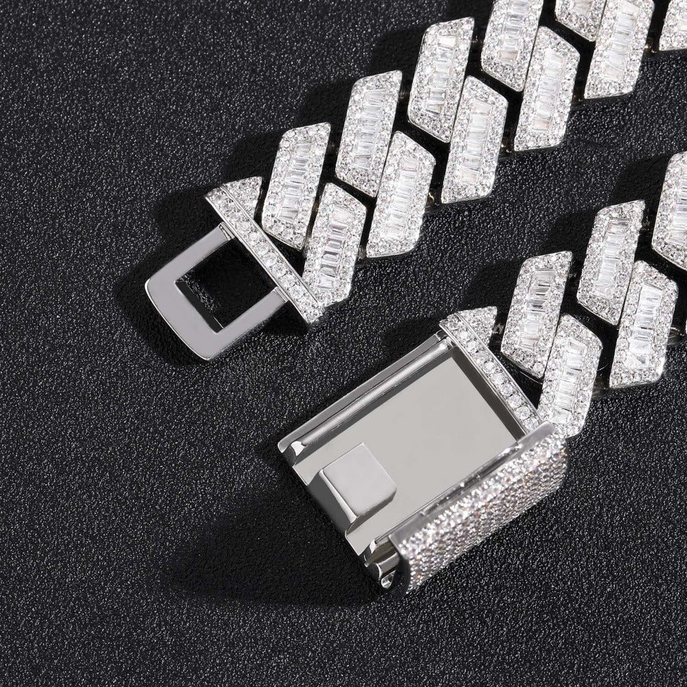 Hip-hop necklace - Rhombic zirconia stone necklace 20mm