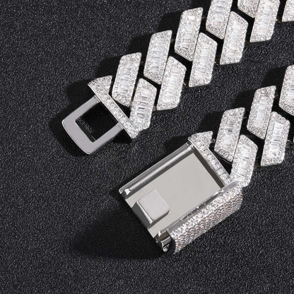 Hip-hop necklace - Rhombic zirconia stone necklace 20mm