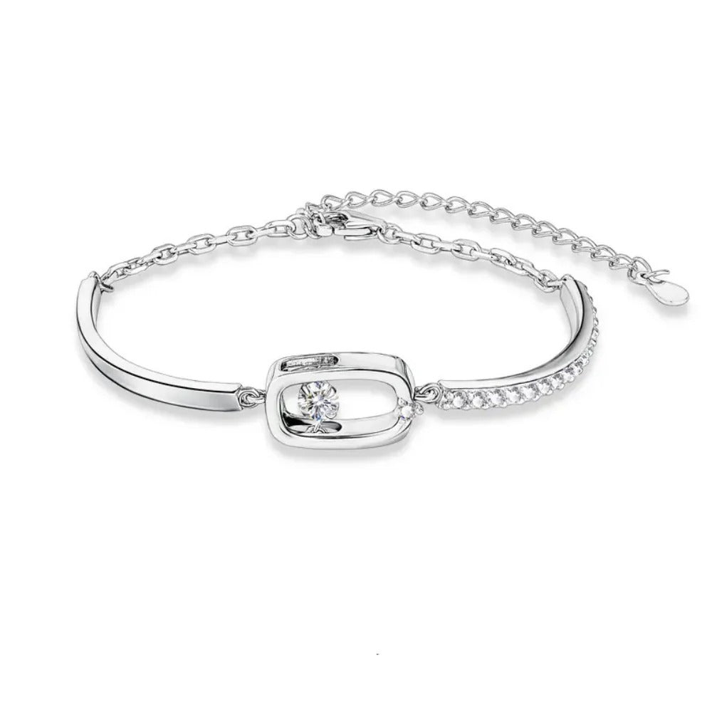 925 silver moissanite bracelet - a graceful hand chain, light luxury, niche, high-end jewelry with a touch of sophistication.