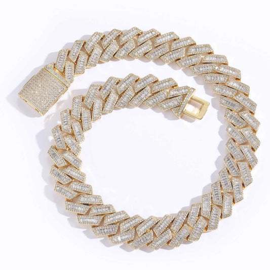 Hip-hop necklace - Rhombic zirconia stone necklace 20mm