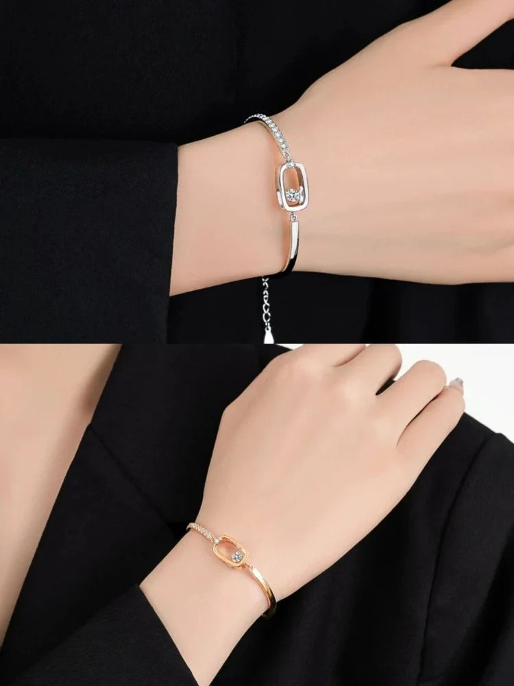 925 silver moissanite bracelet - a graceful hand chain, light luxury, niche, high-end jewelry with a touch of sophistication.