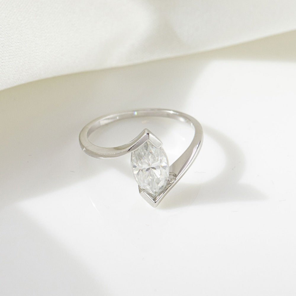 5*10mm Marquise - Cut Moissanite Ring‌ 18K Gold Plated Ins style for women - joylif