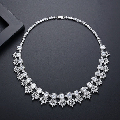 Bridal accessory set chain, wedding dress, zirconia necklace