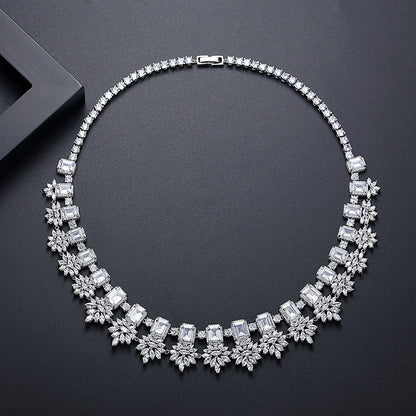 Bridal accessory set chain, wedding dress, zirconia necklace