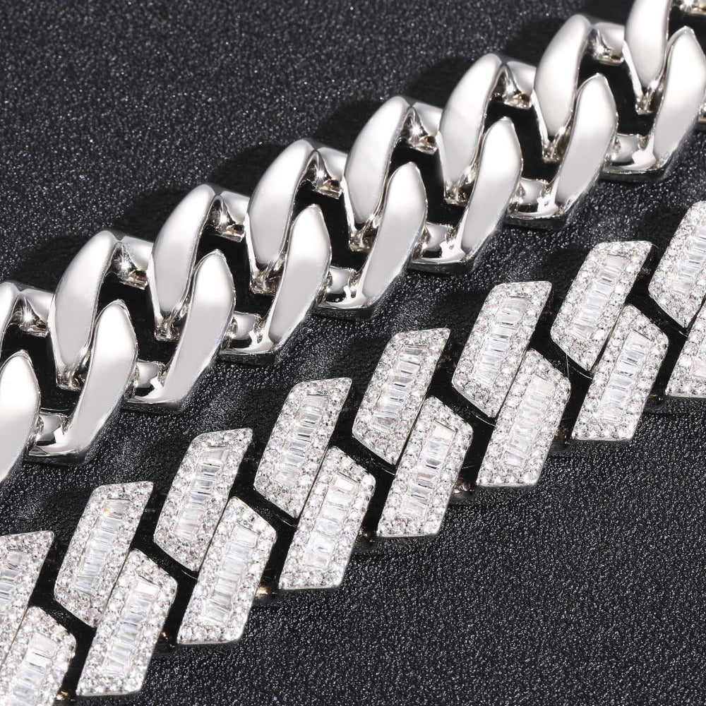 Hip-hop necklace - Rhombic zirconia stone necklace 20mm