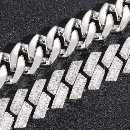 Hip-hop necklace - Rhombic zirconia stone necklace 20mm