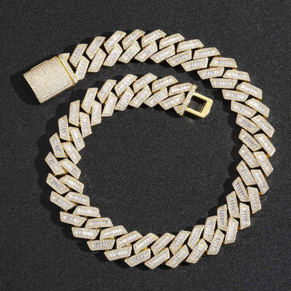 Hip-hop necklace - Rhombic zirconia stone necklace 20mm