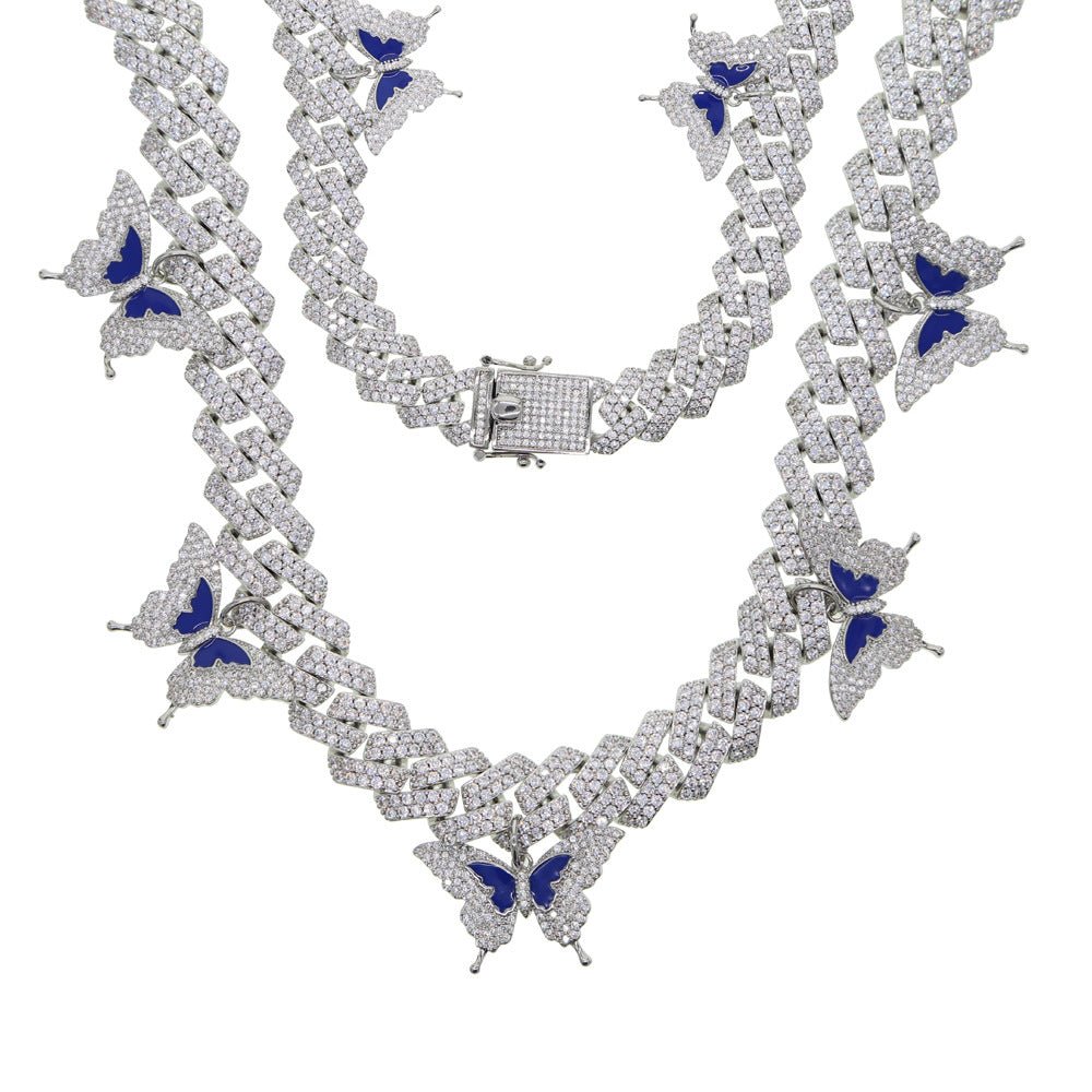 Copper and 15mm butterfly zirconia women's necklace - joylif