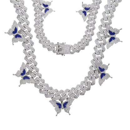 Copper and 15mm butterfly zirconia women's necklace - joylif