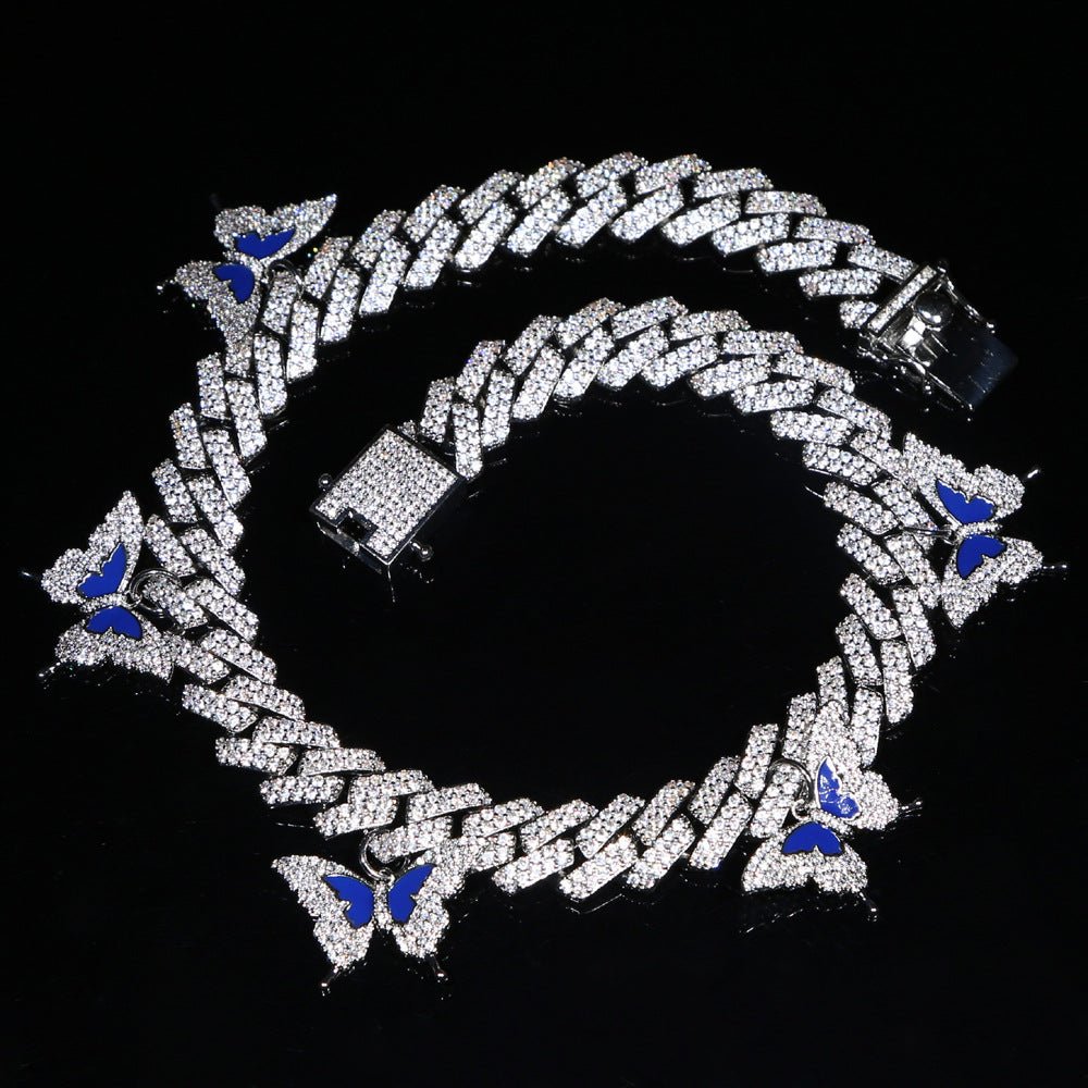 Copper and 15mm butterfly zirconia women's necklace - joylif