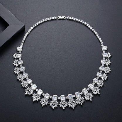 Bridal accessory set chain, wedding dress, zirconia necklace