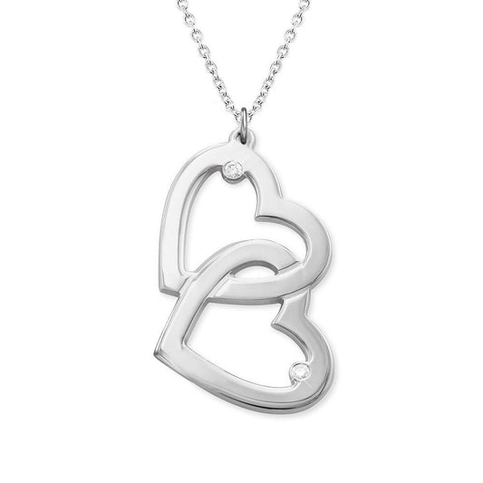 Double Heart Zirconia Diamond Necklace - joylif