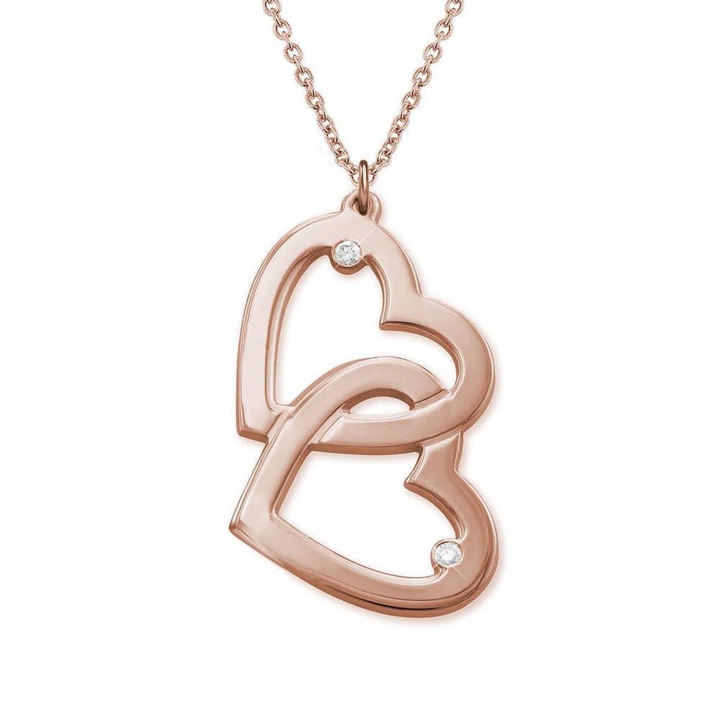 Double Heart Zirconia Diamond Necklace - joylif