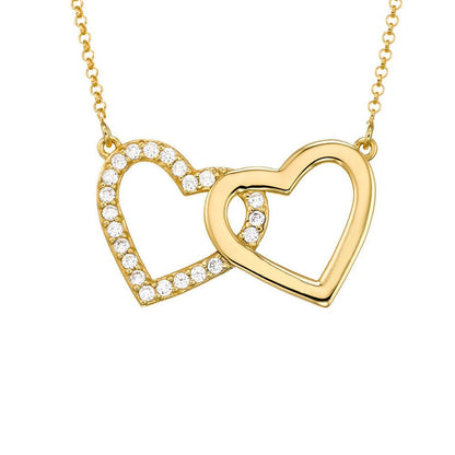 Double Heart Zirconia Necklace - joylif