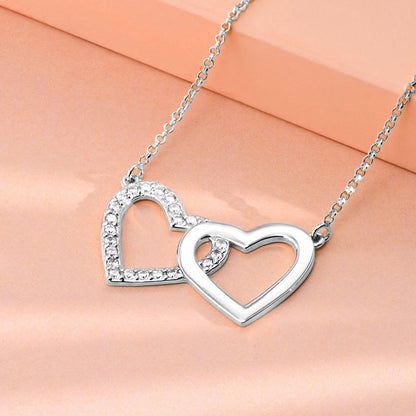 Double Heart Zirconia Necklace - joylif