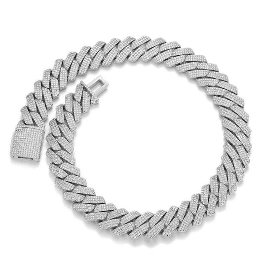 ‌Eco - friendly Copper Zirconia Men's Cuban Chain Necklace - joylif