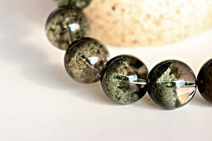 ‌Green Ghost Quartz Bracelet - Verdant Jubao Pen Green Ghost Crystal Bracelet - joylif