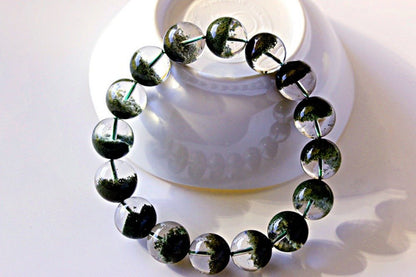 ‌Green Ghost Quartz Bracelet - Verdant Jubao Pen Green Ghost Crystal Bracelet - joylif