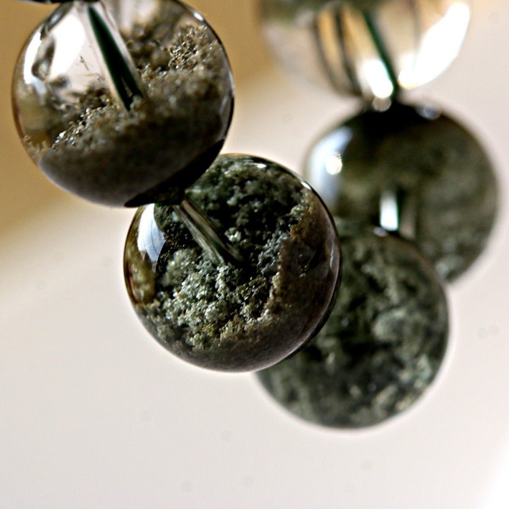 ‌Green Ghost Quartz Bracelet - Verdant Jubao Pen Green Ghost Crystal Bracelet - joylif