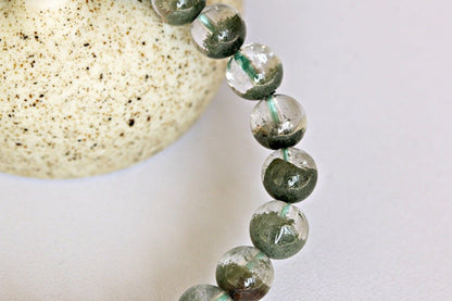 ‌Green Ghost Quartz Bracelet - Verdant Jubao Pen Green Ghost Crystal Bracelet - joylif
