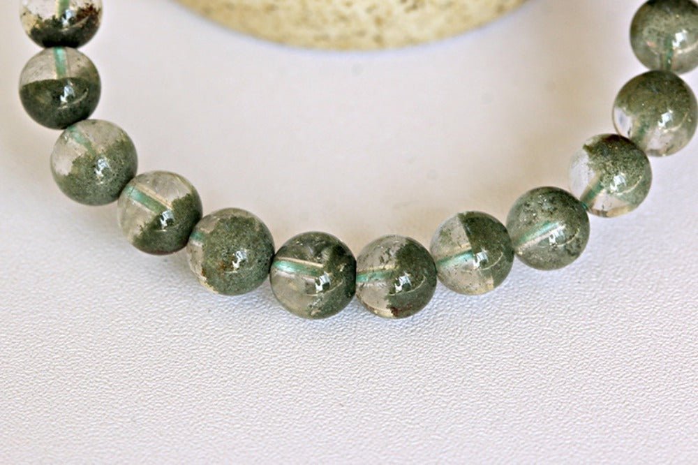 ‌Green Ghost Quartz Bracelet - Verdant Jubao Pen Green Ghost Crystal Bracelet - joylif