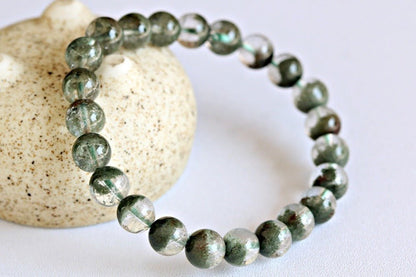 ‌Green Ghost Quartz Bracelet - Verdant Jubao Pen Green Ghost Crystal Bracelet - joylif
