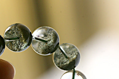 ‌Green Ghost Quartz Bracelet - Verdant Jubao Pen Green Ghost Crystal Bracelet - joylif