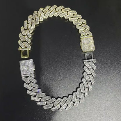 Hip-hop necklace - Rhombic zirconia stone necklace 20mm