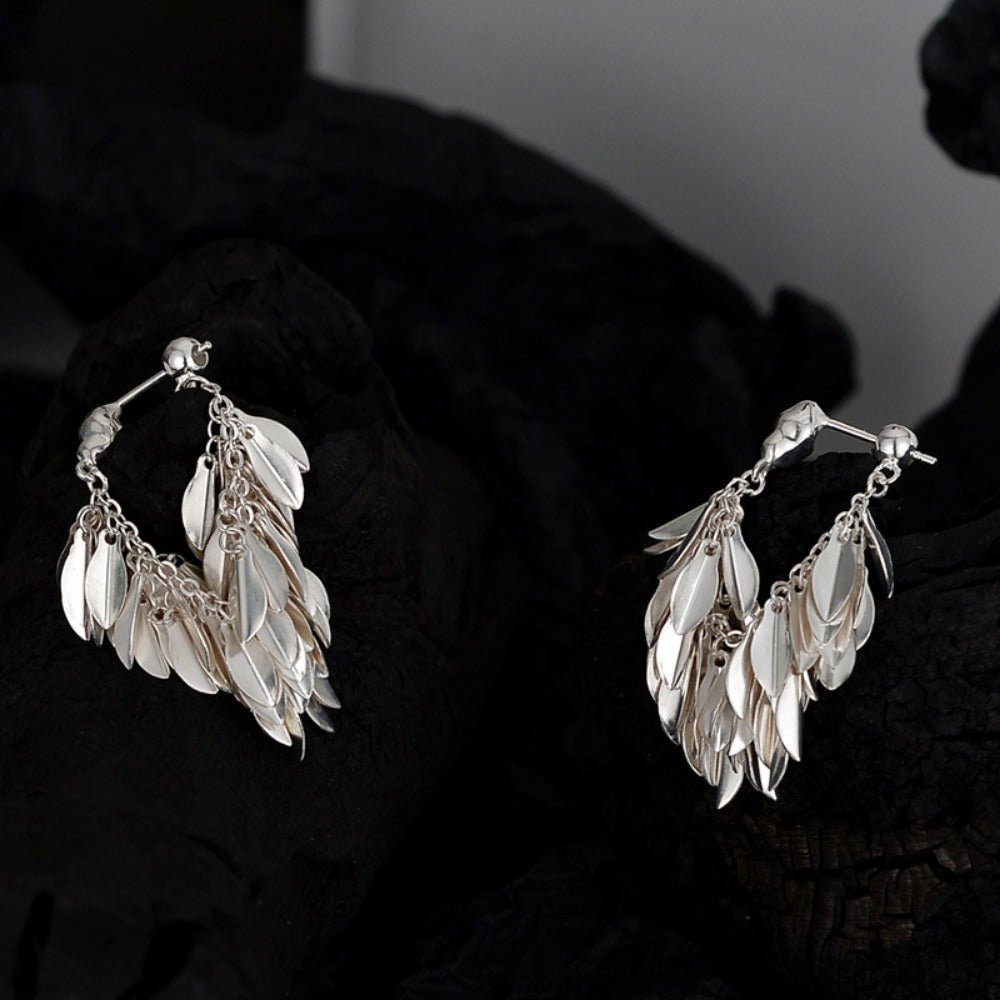S925 sterling silver grass skirt series earrings - joylif