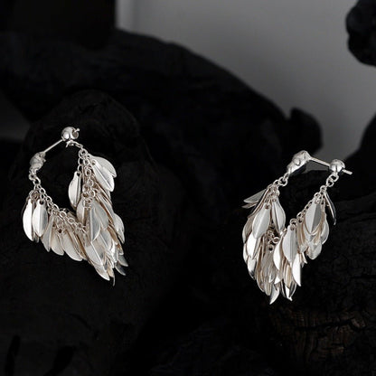 S925 sterling silver grass skirt series earrings - joylif