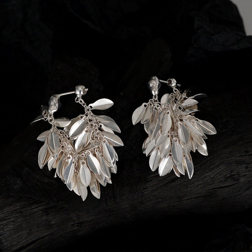 S925 sterling silver grass skirt series earrings - joylif