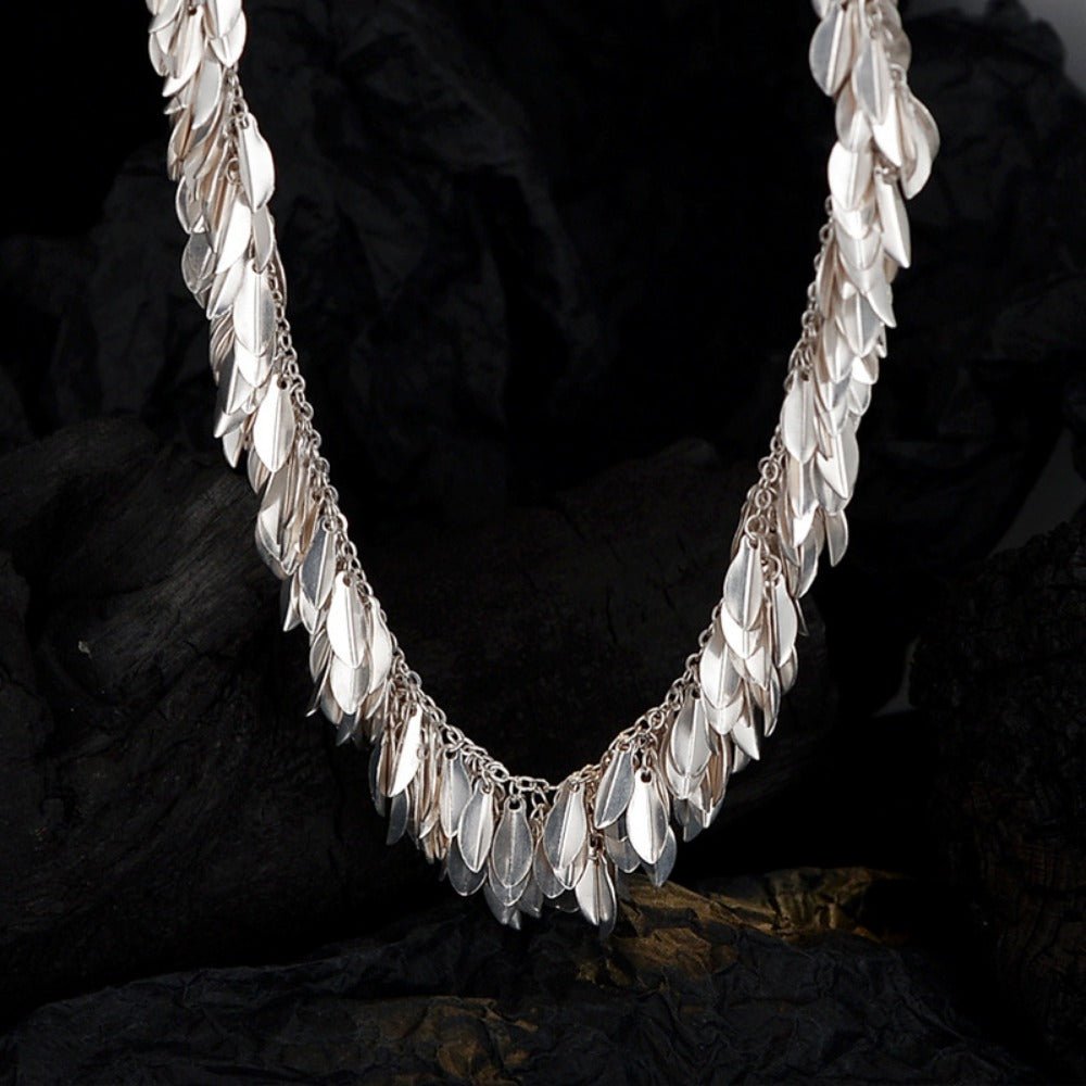 S925 sterling silver grass skirt series swaying charm necklace - joylif