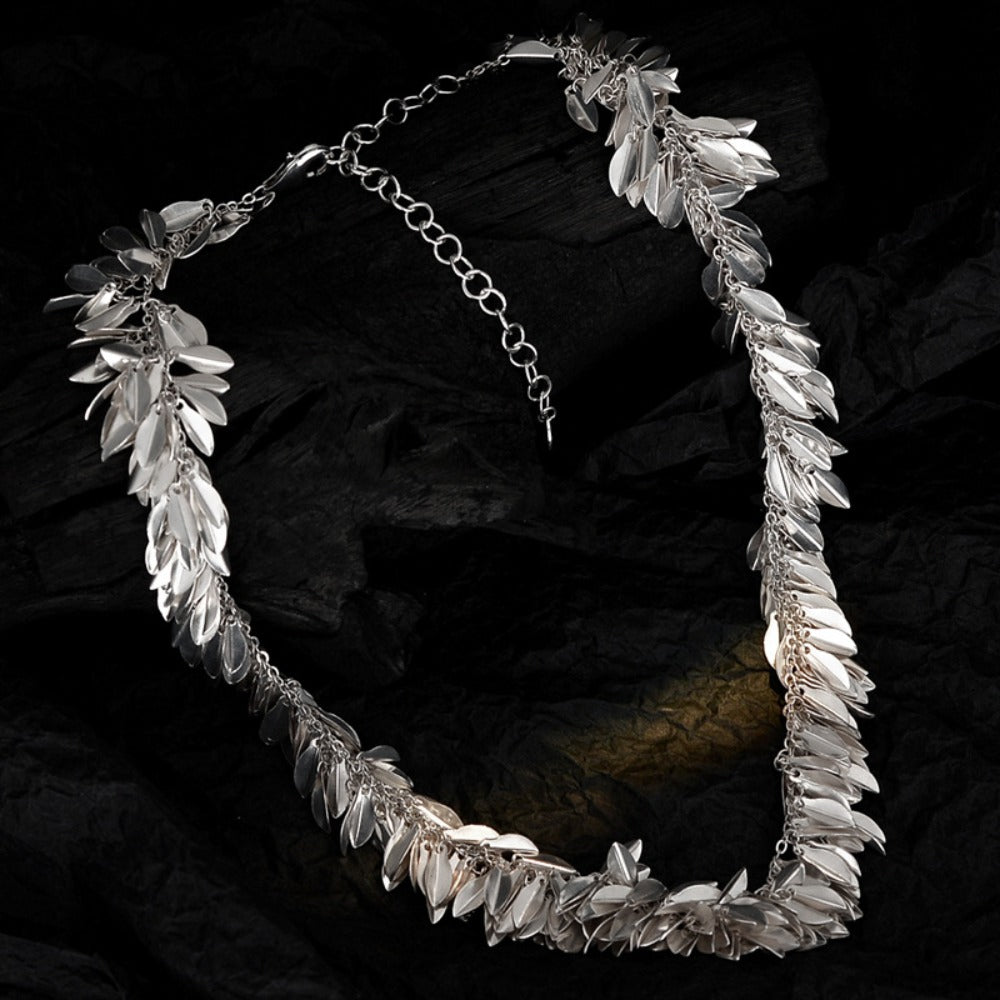 S925 sterling silver grass skirt series swaying charm necklace - joylif