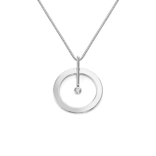Zirconia Set Single Ring Necklace - joylif